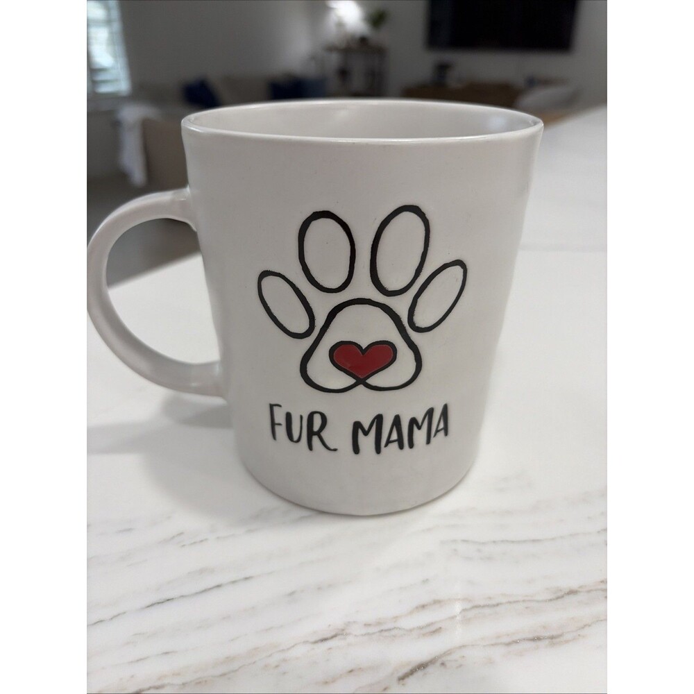 Fur Mama Coffee XL Coffee Mug 20oz Dog Mom Paw Heart